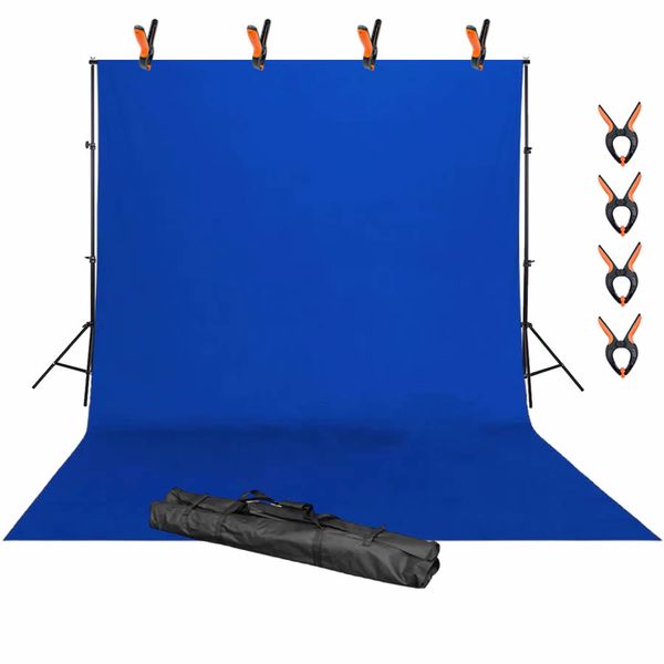 6M X 3M Photography Blue Backdrop Screen &amp; 2.6M X 3M Support Stand