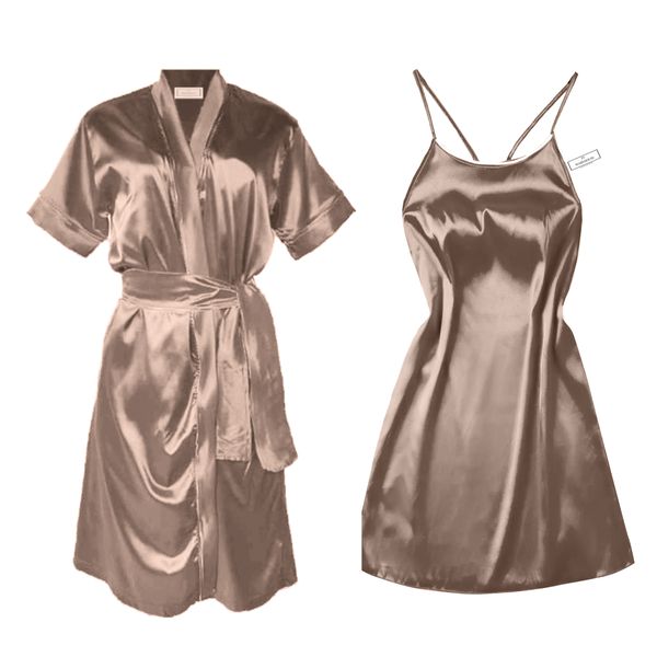 PJ Warehouse Satin Summer Nightie And Gown Set