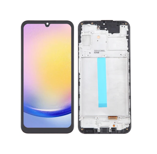 Replacement Screen Compatible with Samsung A25 OLED Quality With Frame (Black) (GC)