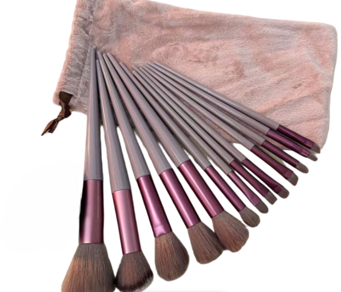 13-Piece Purple Makeup Brush Set with Pouch | Full Face &amp; Eye Brushes