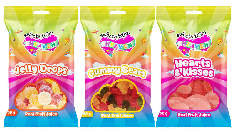 12Pk |Sweets from Heaven |Jelly, Bears,Hearts |Sweets &amp; Chocolates |50g