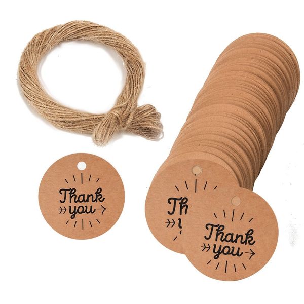 Thank You Tags with String (Arrow) (100 tags)