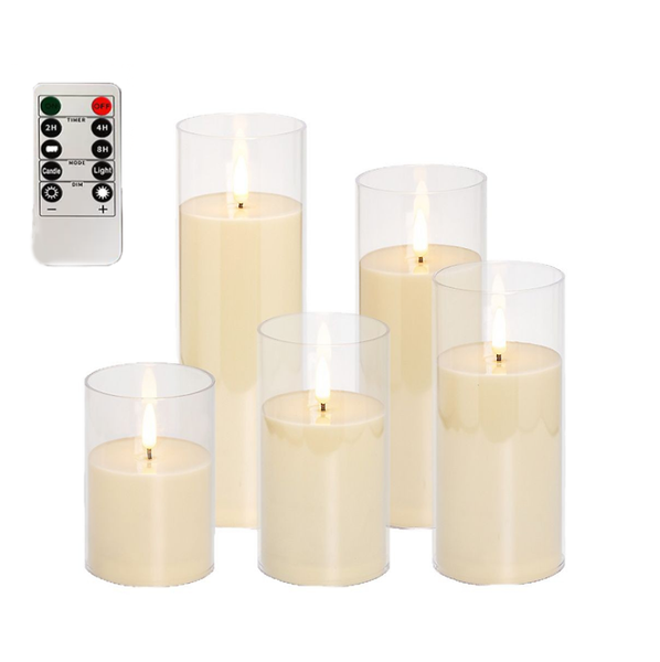 5 Pieces LED Electronic Candle Lights, Remote Control Analog Candle Cup