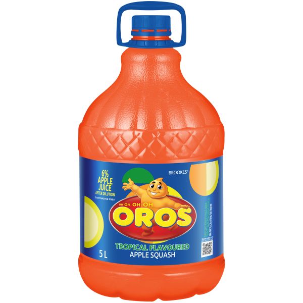 Brookes 5L Oros Tropical Flavored Apple squash