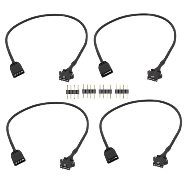 4Pcs RGB Extension Cable for Computer Fan Motherboard LED Strip