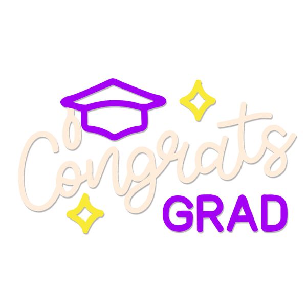 Congrats Grad Neon Sign with Cap Dimmable LED Graduation Light Up Signs