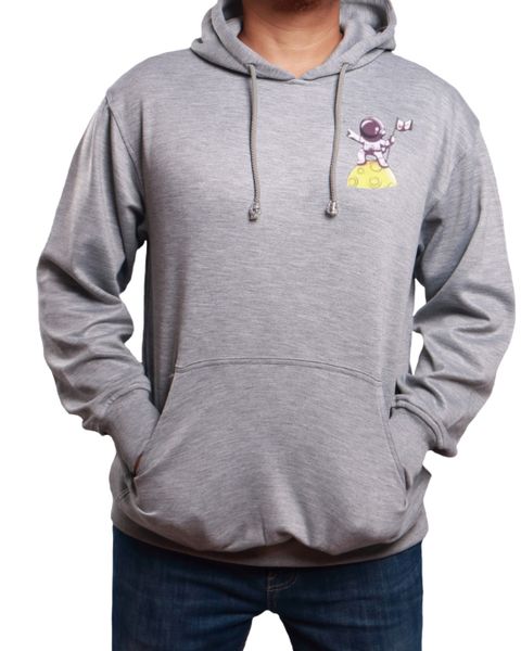 Grey Hoodie - Printed - Astronaut