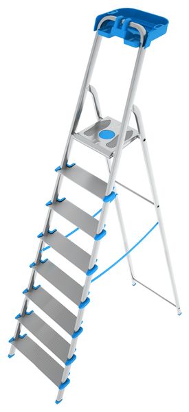 Colombo 174cm 8-Step Non-Slip Wide Platform Ladder with Tool Case-Atlantica