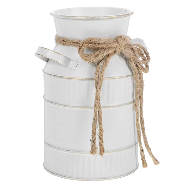 Retro Milk Jar Vase - Home Decoration Flower Pot - Iron Vase