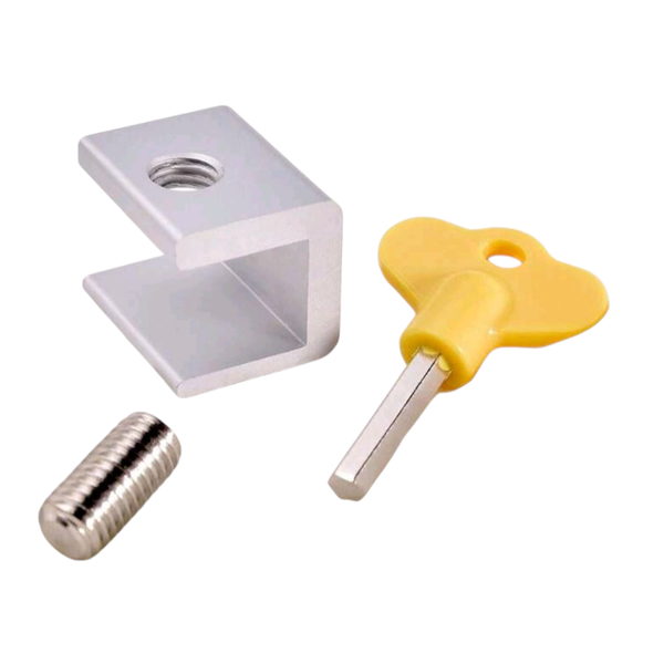 Sliding Adjustable Aluminum Lock with Horizontal Key for Windows and Doors