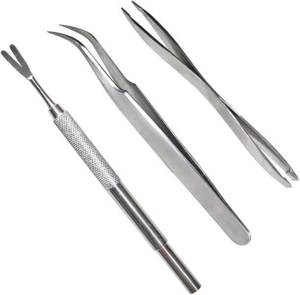 3-Piece Stainless Steel Tick Remover Set for Dogs, Cats &amp; Pets