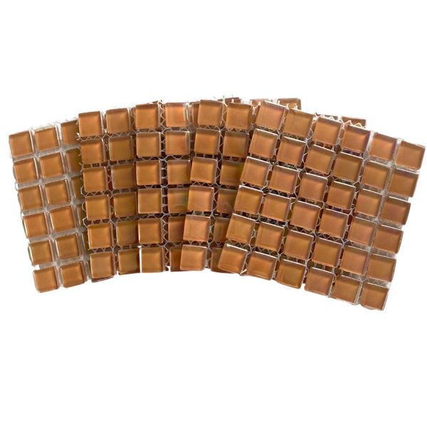 Mosaic Tiles Pearl Caramel Brown 15x15mm (small tiles for crafting)