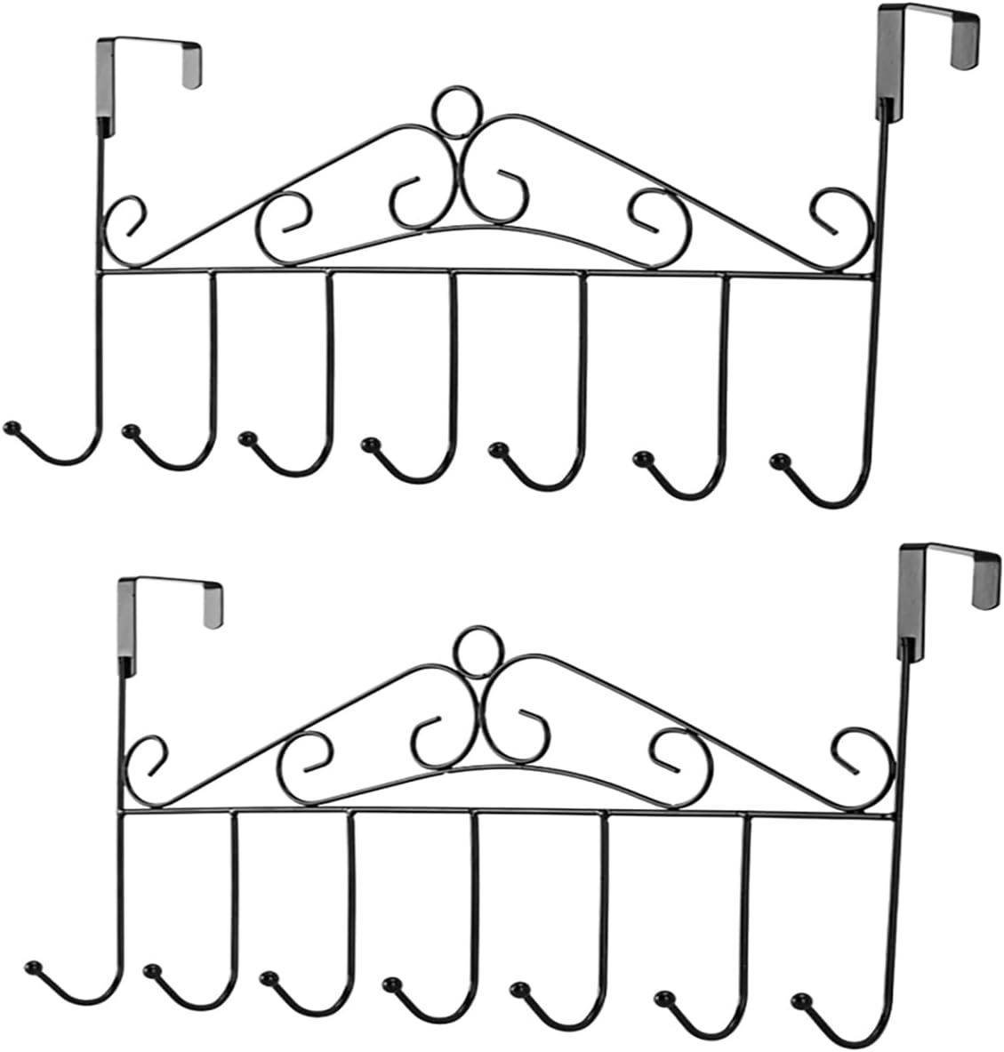 Over The Door 7 Hook Racks - 2 Pack