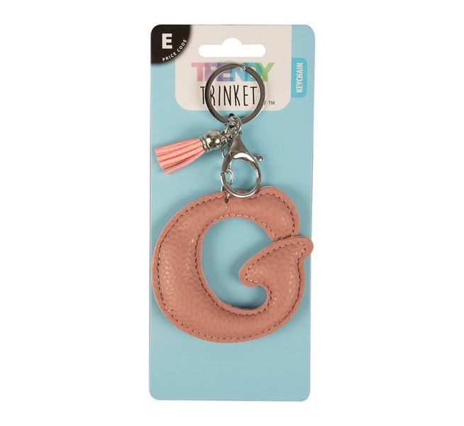 Alphabetical Keychain - Bag Clip - Snap Clip - G - Pink - 10cm