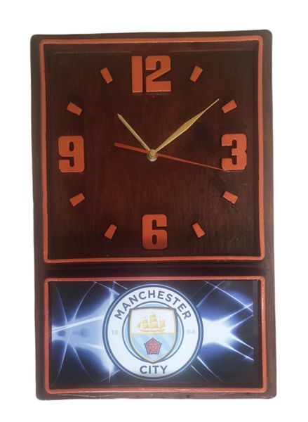 Retro Box Clock (orange) Man City (52)
