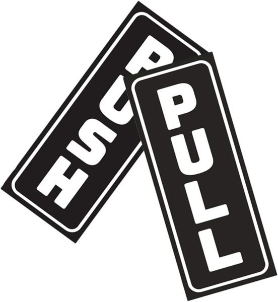 Reusable Self-Adhesive Push Pull Door Stickers Hollow Design for Hotels &amp;
