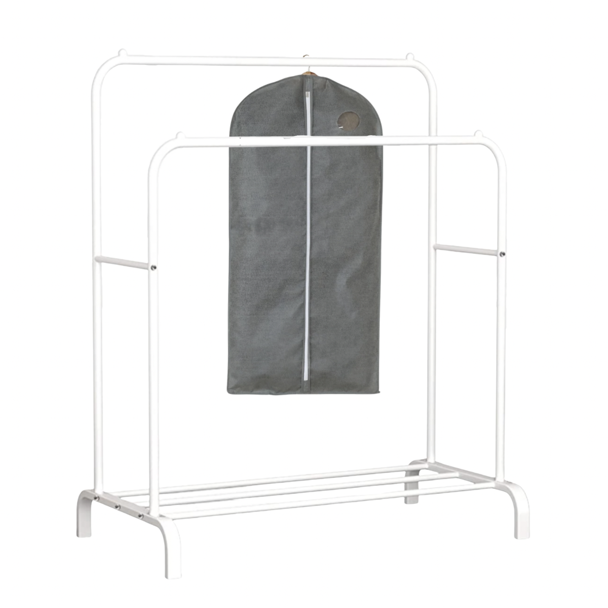 Double Metal Clothes Rail with Shoe Storage Rack with Garment Protector Buy Online in South