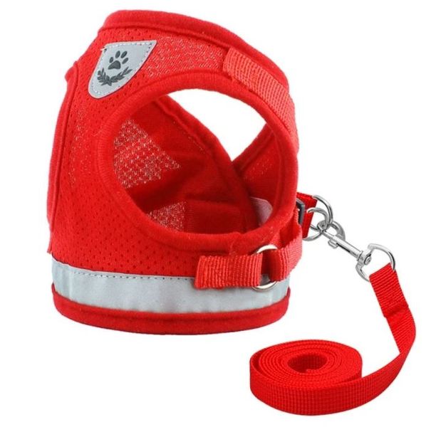 Soft Mesh Reflective Dog Harness - Red - McDog (TM)