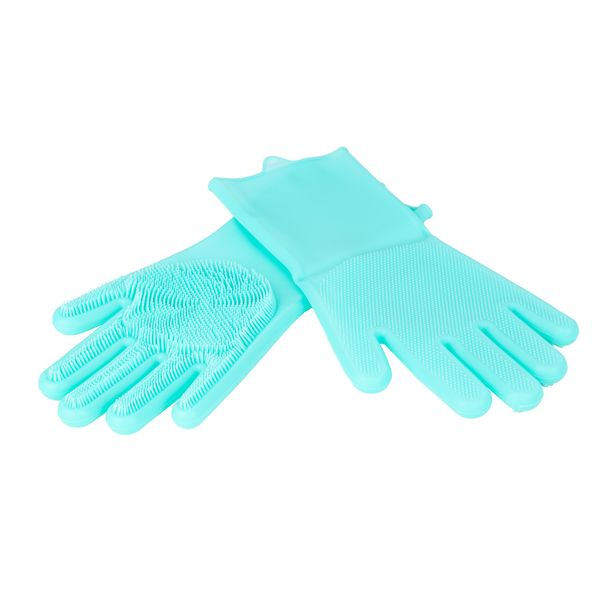 Reusable Silicone Dishwashing Gloves for Kitchen Bathroom Pets and Car