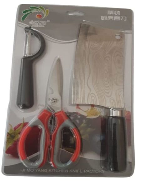 Butcher Factory Knife &amp; Peeler With Kitchen Scissor Combo