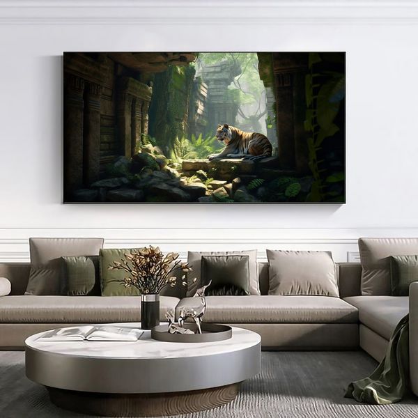 Canvas Wall Decor - Mystical Tiger's Domain - 0263