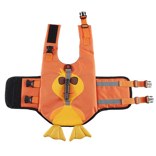 Reflective Pet Life Jacket - Anti-Drowning Swim Gear - Yellow Duck