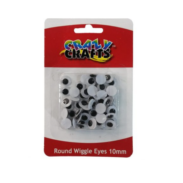 Round Wiggly Eyes 10mm - 45 pieces