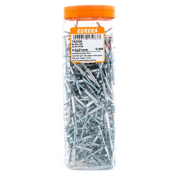 EUREKA Blind Rivet Aluminium Open 4 x 21mm Q:400 T5Z430