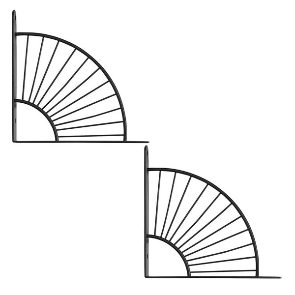 Fan-Shaped Wall Mounted Floating Shelve Metal Bracket 2 Piece - 20cm