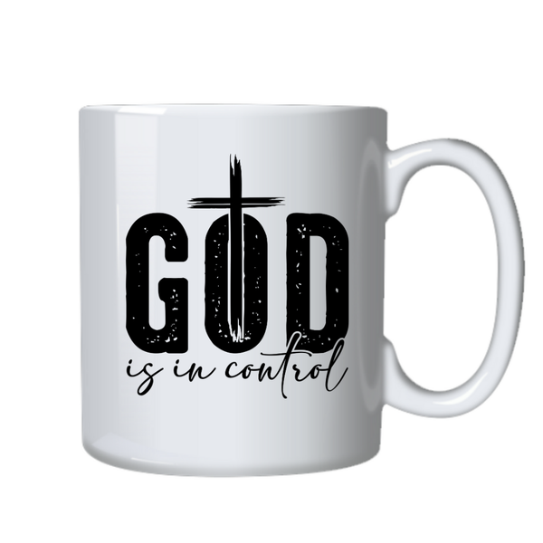 God is in Control Christian Theme Birthday Christmas Gift Mug Cup-402