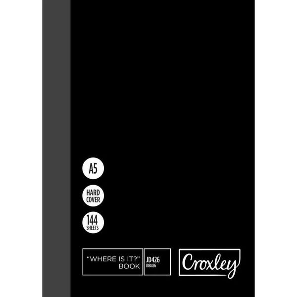 6x Croxley Hard Cover Note Book A5 144 Pg A-Z Indexed
