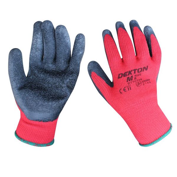 Dekton Size 8/M Heavy Duty Professional Grade Latex Coated Working Gloves