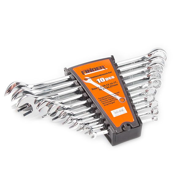 FINDER 10 Pieces Chrome-Vanadium Steel Combination Wrench