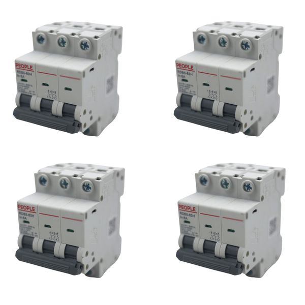 PEOPLE RDB5-63H C6 3P Miniature Circuit Breaker 6A - 4 PACK