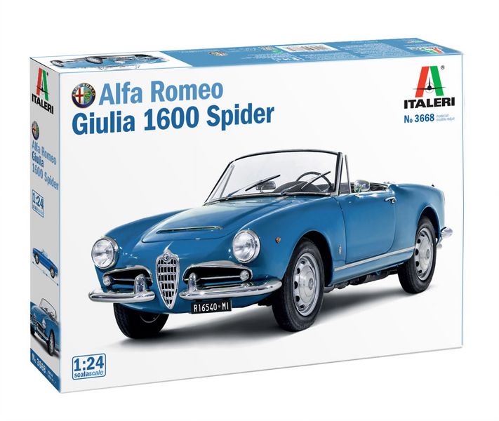 Italeri 1/24 Alfa Romeo Giulia 1600 Spider Plastic Model Kit