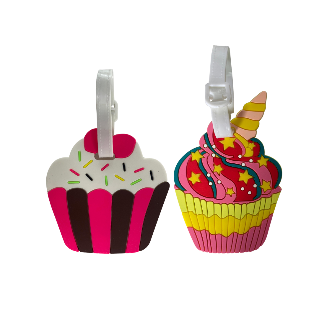 Travel Mate Sprinkle and Unicorn Cupcake Rubber Luggage Tag Set