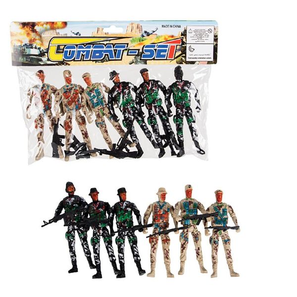 Bulk Pack x 6 Combat Play Set With 6 Soldier Figures &amp; Accessories