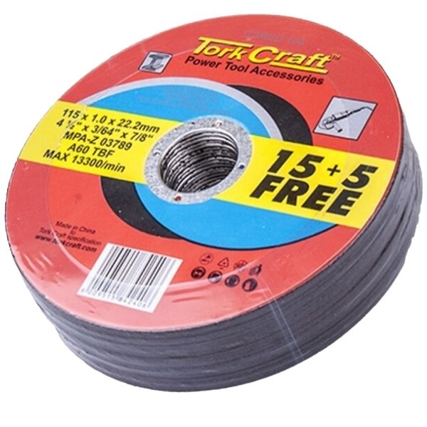 Tork Craft - Cutting Disc - Pack of 20 Cutting Discs (115 x 1.0 x 22.2mm)