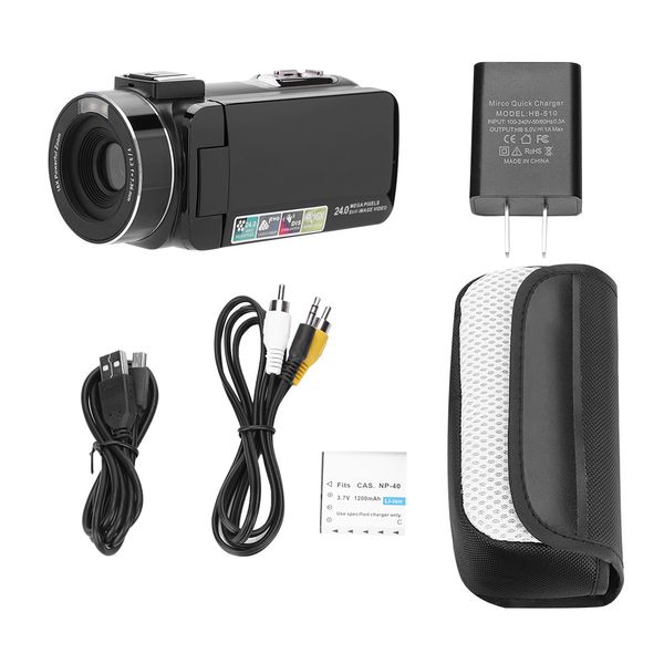 Mini HD Digital Video Camera, 24MP, 16x Zoom, DV Camcorder