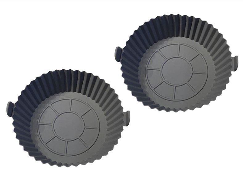 2 X Non-Stick Silicone Air Fryer Liner- Gray