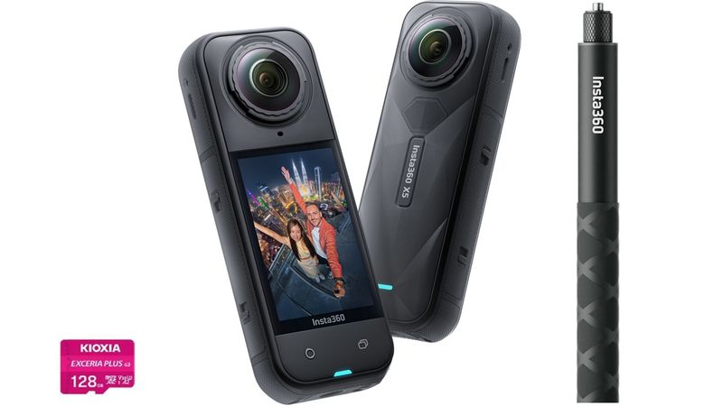 Insta360 X5 8K 360 Camera with 128GB microSD &amp; 114cm Invisible Selfie Stick