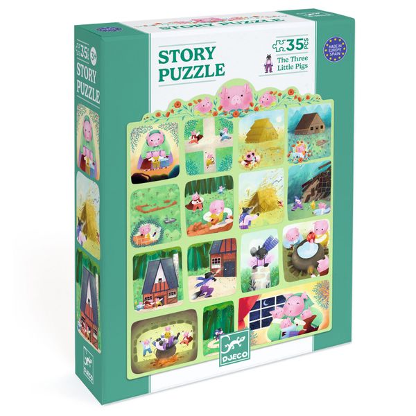 Djeco Story Puzzles - The Three Little Pigs - 35 Piece