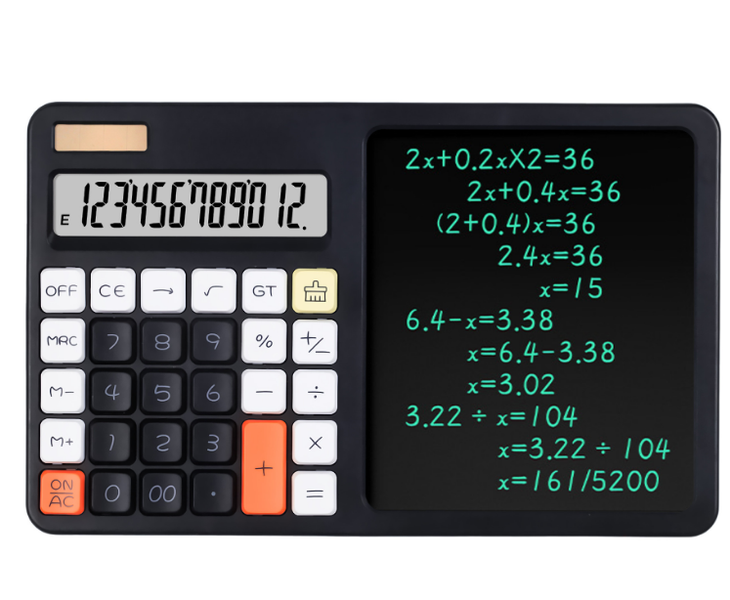 2-in-1 LCD Writing Tablet Calculator with Stylus - Smart Desktop Tool
