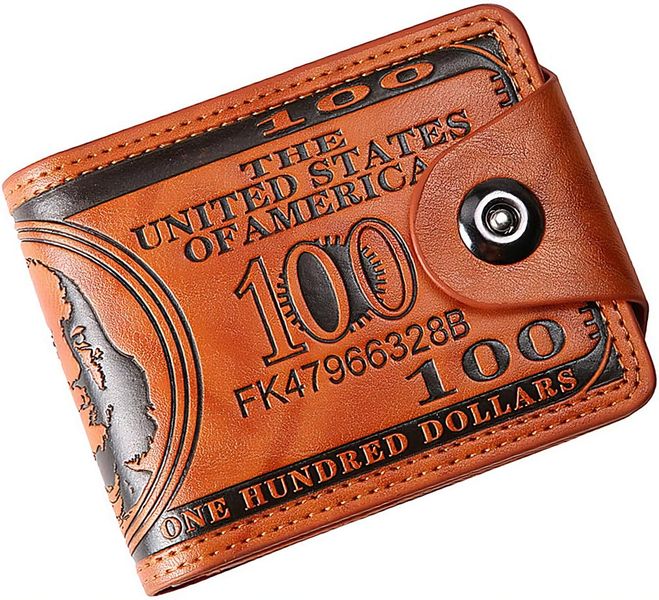 Men's PU Leather Bifold Wallet, Credit Card &amp; Photo Holder, Brown