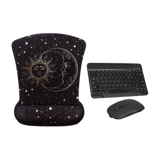 LD Ergonomic Cosmic Mouse Pad and Wireless Keyboard and Mouse