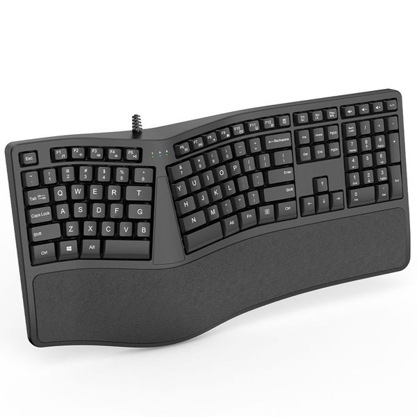 Ergonomic Keyboard Split Keyboard with Wrist Rest for Laptop, Desktop PC