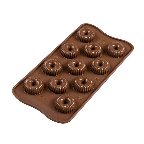 11 Cavity Crown Shape Chocolate Mold - Brown