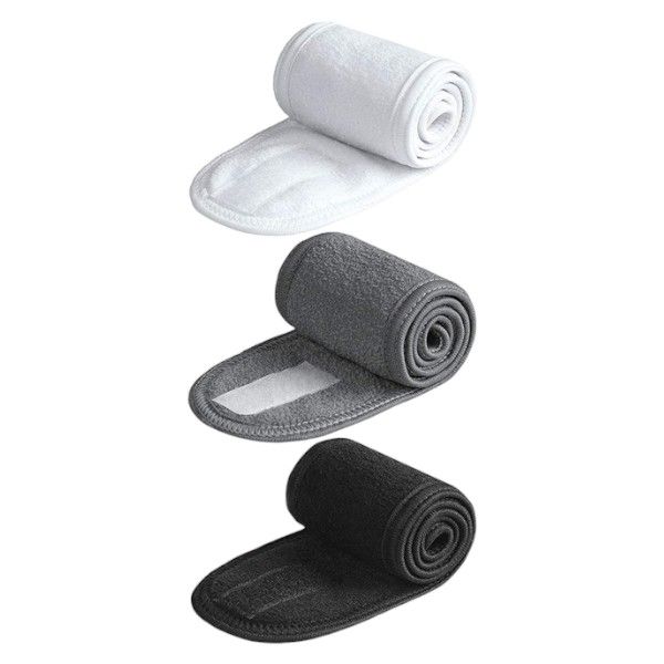3 Piece Velcro Facewash Headband - Multicolor