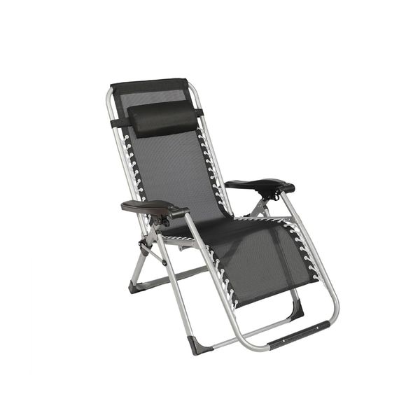 Zero Gravity Foldable Indoor/Outdoor Recliner Chair with Detachable Cushion