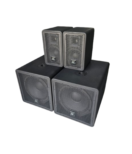 M+ Powered 2x12 Inch DJ PA Speaker System with 3000W peak.